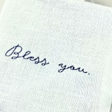 "Bless You Tissue Box Cover" - Tissue Box Cover in white by Virginia Marcello
