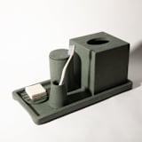 "Tissue Box Cover - Dark Green Terrazzo" - Tissue Box Cover in green by Pretti.Cool