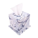 "Hand-Marbled Scallop Tissue Box Cover in Ocean Wave" - Tissue Box Cover in blue by Inner Child