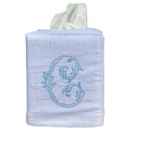 "Monogram Tissue Box Cover" - Tissue Box Cover in white by Virginia Marcello