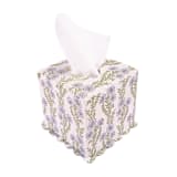 "Scallop Tissue Box Cover in Forget-Me-Not Blockprint" - Tissue Box Cover in green by Michelle Pham