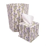 "Scallop Tissue Box Cover in Forget-Me-Not Blockprint" - Tissue Box Cover in green by Michelle Pham