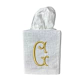 "Personalized Linen Tissue Box Cover" - Tissue Box Cover in white by Virginia Marcello