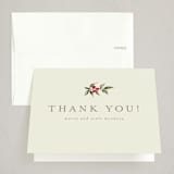 "Holiday Classic" - Party Thank You Cards in Linen by Chris Griffith - Front