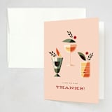 "Mid Mod Party" - Party Thank You Cards in Peach Fizz by Three Kisses Studio - Front
