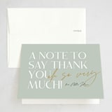 "Cheers!" - Party Thank You Cards in Sage by Stephanie Hawkes - Front