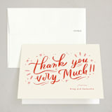 "Very Merry Party" - Party Thank You Cards in Peppermint by Stephanie Hawkes - Front