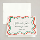 "Watercolor wavy edge" - Party Thank You Cards in Stocking by Cass Loh - Front