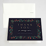 "Modern Holiday Party" - Party Thank You Cards in Midnight by Erica Krystek - Front