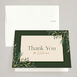 "Draped Garland" - Party Thank You Cards in Pine by Robert and Stella - Front