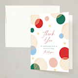 "Bubbles" - Party Thank You Cards in Apple by Elly - Front