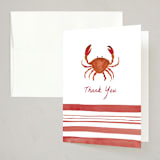 "Seafood Boil Crab" - Party Thank You Cards in Crab Red by Erika Firm - Front