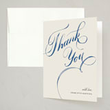 "Watercolor Lettering" - Party Thank You Cards in Navy by Shannon Chen of Four Wet Feet Studio - Front