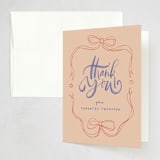 "watercolor ribbon" - Party Thank You Cards in Coral by Anastasia Makarova - Front