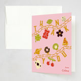 "Charm Party" - Party Thank You Cards in Sour Cherry by Sam Dubeau - Front