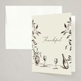 "Vine, Wine, and Dine" - Party Thank You Cards in Cream by West Foglia - Front