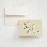 "Casual Bloom" - Party Thank You Cards in Preppy green by Inkblot Design - Front