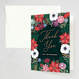 "Christmas florals" - Party Thank You Cards in Coal by Hooray Creative - Front