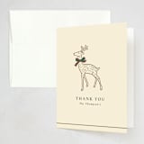 "Decked Out Deer" - Party Thank You Cards in Creme by mo kelley - Front