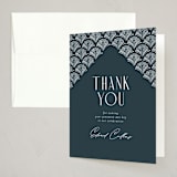 "Vitrola" - Party Thank You Cards in Teal by Tamara Hilje - Front