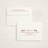 "Holly Border" - Party Thank You Cards in Poinsettia by Robert and Stella - FREE Recipient Addressing