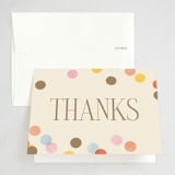 "Confetti Dots" - Party Thank You Cards in Coral by Ellen Schlegelmilch - Front