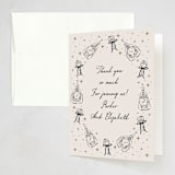 "Champagne New year" - Party Thank You Cards in Noir by Jackie Crawford - Front