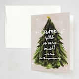 "Painted Tree" - Party Thank You Cards in Evergreen by AK Graphics - Front