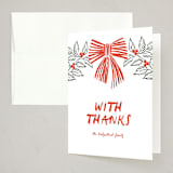 "party bow" - Party Thank You Cards in Poinsettia by Angela Marzuki - Front