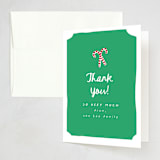 "Candycanes" - Party Thank You Cards in Greenery by AK Graphics - Front