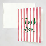 "Eat, Drink, and be Merry" - Party Thank You Cards in Berry by Little Blue Designs - Front