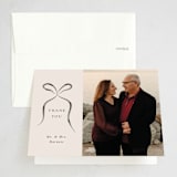 "Bow" - Party Thank You Cards in Tuxedo by Corinne Malesic - Front
