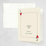 "Red Hearts" - Party Thank You Cards in Champagne by Helena Vitto - Front
