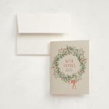 "holiday wreath" - Party Thank You Cards in Chardonnay by Lori Wemple - Front