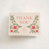 "Christmas Flowers" - Party Thank You Cards in Chardonnay by Claudia Orengo - Front