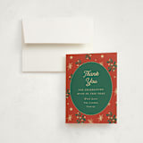 "Cocktails and Canapés" - Party Thank You Cards in Poppy Red by Becky Nimoy - Front