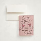 "Galentines Cheers" - Party Thank You Cards in Rose by Jenna Holcomb - Front
