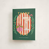 "Holiday Cocktail" - Party Thank You Cards in Wreath by Yuliya Evseeva - Front