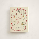 "Jingle Bell Swing" - Party Thank You Cards in Eggnog by Sarah Rosenthal - Front