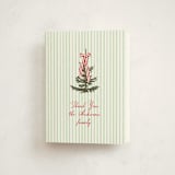 "Striped Holiday" - Party Thank You Cards in Mint by Baumbirdy - Front