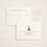 "Striped Holiday" - Party Thank You Cards in Mint by Baumbirdy - Envelope Addressing