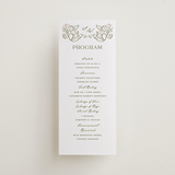 "Sketched Foliage" - Letterpress Long Programs in Pistachio by Susan Zinader - Front