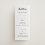 "Vineyard Elegance" - Letterpress Long Programs in Pistachio by Lucrecia Caporale - Front