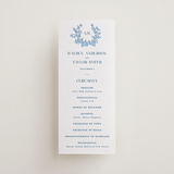 "Flowers monogram" - Letterpress Long Programs in Sky Blue by Cass Loh - Front