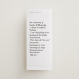 "Westin" - Letterpress Long Programs in Soft Black by Hudson meet Rose - Front
