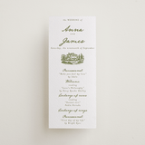 "Villa" - Letterpress Long Programs in Olive by Maja Cunningham - Front
