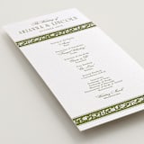 "Darcy" - Letterpress Long Programs in Olive by Robert and Stella - Detail