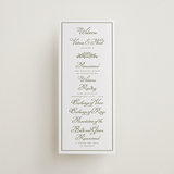 "Crestino" - Letterpress Long Programs in Olive by Petra Kern - Front
