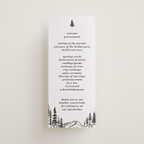 "Mountain Pines" - Letterpress Long Programs in Soft Black by Winston Latchman - Front