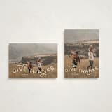 "Give Thanks Modern" - Thanksgiving Cards in Powder by Kristel - Photo Orientation Options